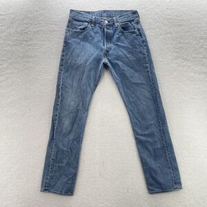 Levis 501 Jeans Mens 30x32 Blue Original Straight Button Fly Denim Grunge Cowboy